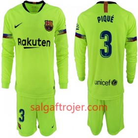 FC Barcelona Fodboldtrøjer Pique 3 Børn Udebanesæt 2018/19 Langærmet